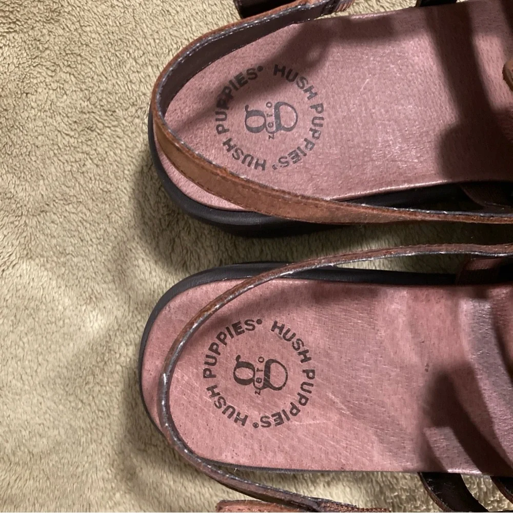 NIB Vintage Hush Puppies Leap Leather Sandals 8W - Picture 8 of 12